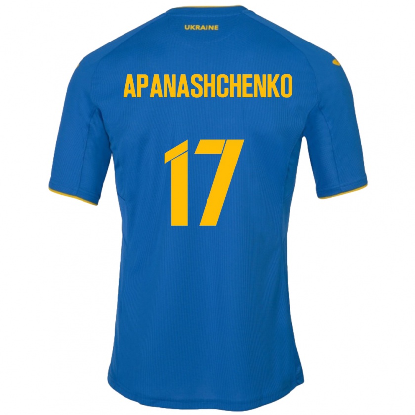 Kandiny Kinder Ukraine Daryna Apanashchenko #17 Blau Auswärtstrikot Trikot 24-26 T-Shirt