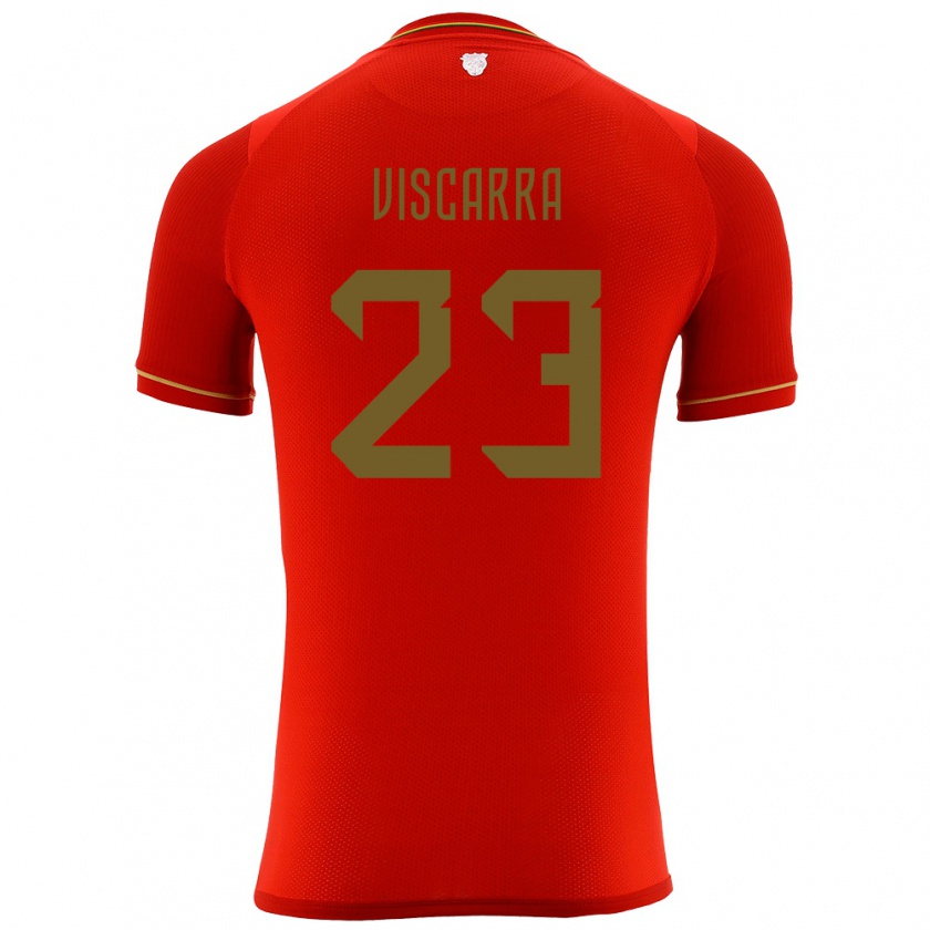 Kandiny Kinder Bolivien Guillermo Viscarra #23 Rot Auswärtstrikot Trikot 24-26 T-Shirt