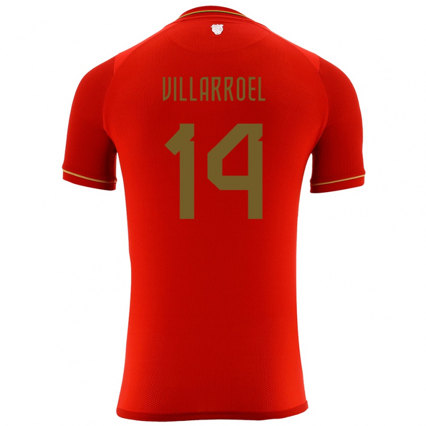 Kandiny Kinder Bolivien Moisés Villarroel #14 Rot Auswärtstrikot Trikot 24-26 T-Shirt