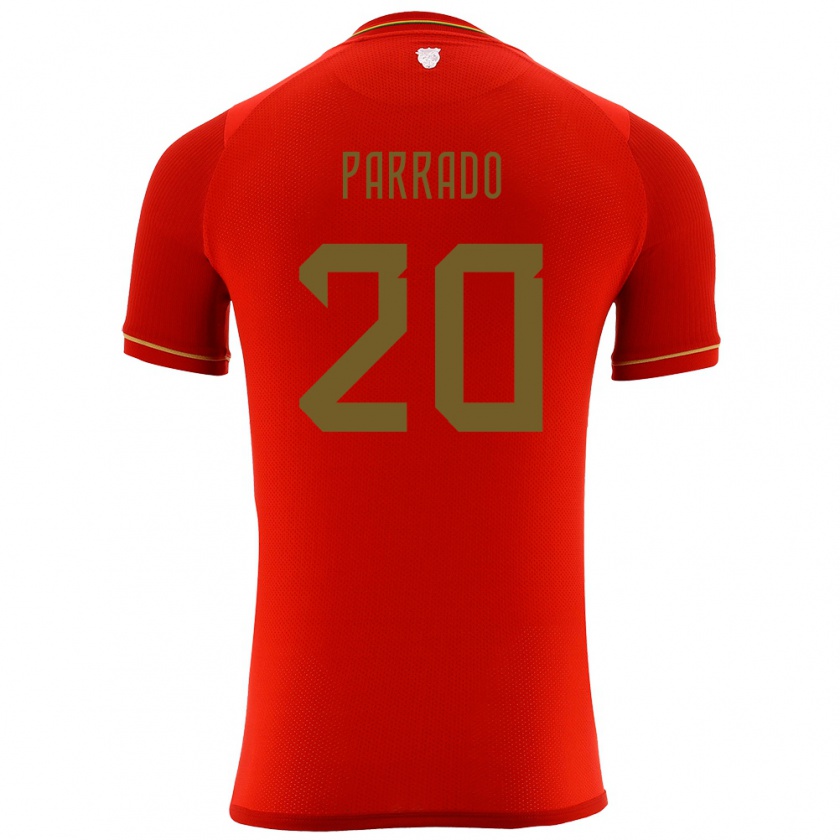 Kandiny Kinder Bolivien Diego Parrado #20 Rot Auswärtstrikot Trikot 24-26 T-Shirt