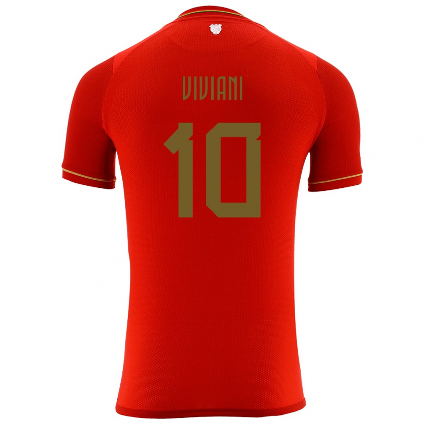 Kandiny Kinder Bolivien Leonardo Viviani #10 Rot Auswärtstrikot Trikot 24-26 T-Shirt