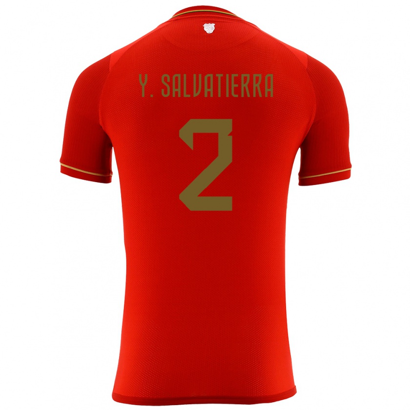 Kandiny Kinder Bolivien Yuditaz Jimena Salvatierra #2 Rot Auswärtstrikot Trikot 24-26 T-Shirt