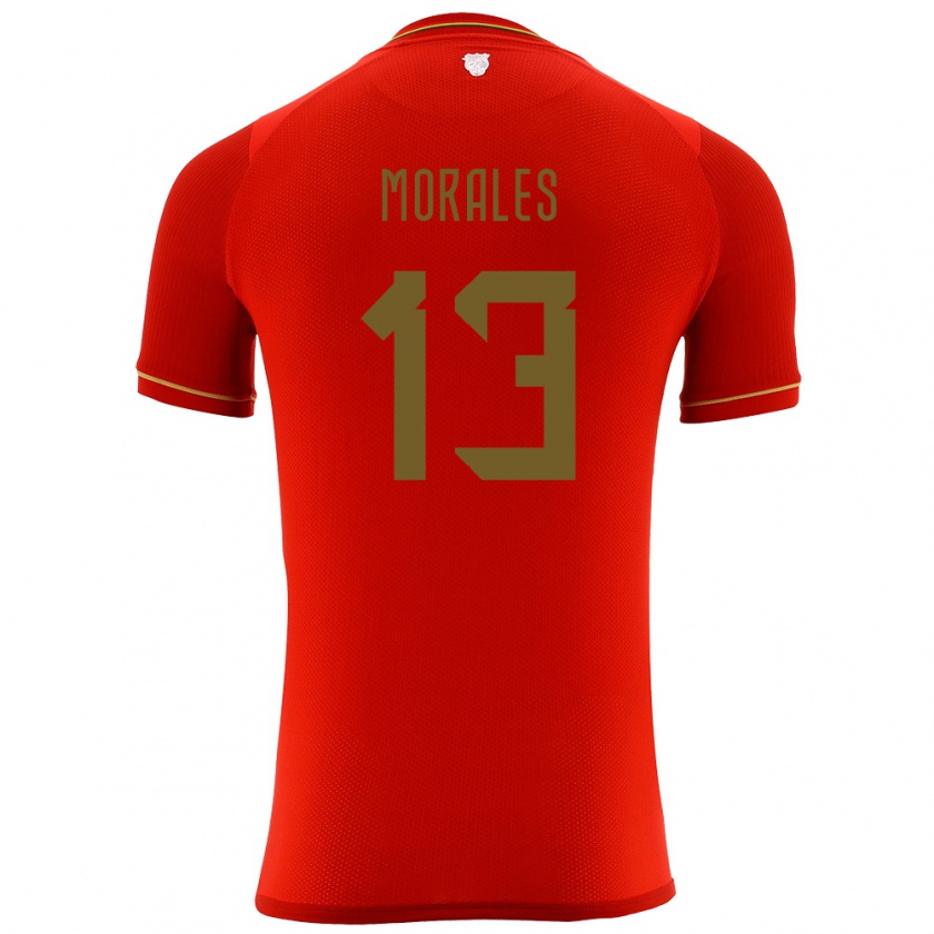 Kandiny Kinder Bolivien Ericka Morales #13 Rot Auswärtstrikot Trikot 24-26 T-Shirt