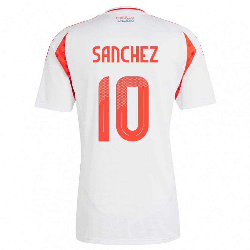 Kandiny Kinder Chile Alexis Sánchez #10 Weiß Auswärtstrikot Trikot 24-26 T-Shirt