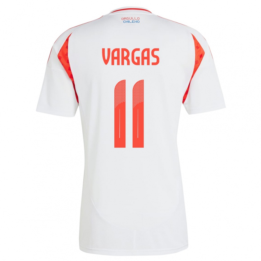 Kandiny Kinder Chile Eduardo Vargas #11 Weiß Auswärtstrikot Trikot 24-26 T-Shirt