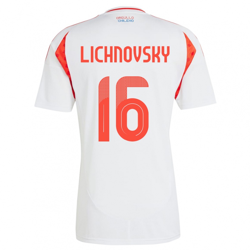 Kandiny Kinder Chile Igor Lichnovsky #16 Weiß Auswärtstrikot Trikot 24-26 T-Shirt