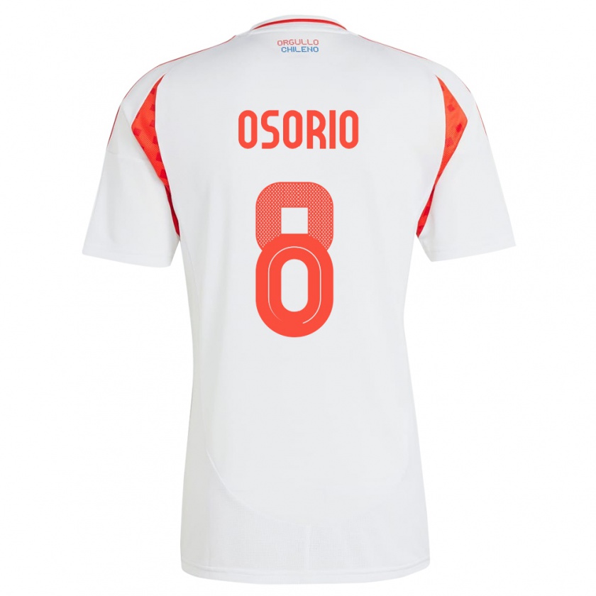 Kandiny Kinder Chile Darío Osorio #8 Weiß Auswärtstrikot Trikot 24-26 T-Shirt