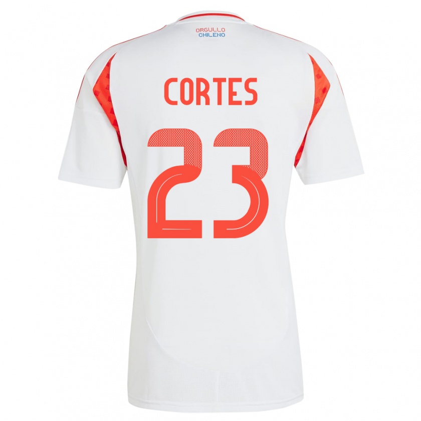 Kandiny Kinder Chile Brayan Cortés #23 Weiß Auswärtstrikot Trikot 24-26 T-Shirt