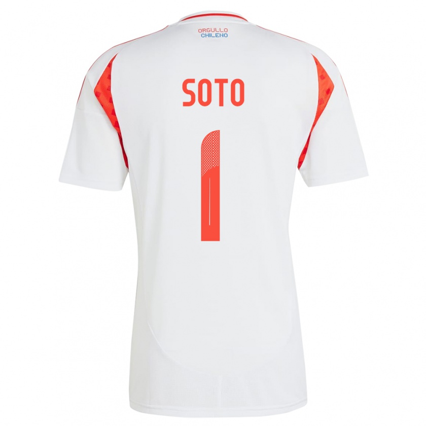 Kandiny Kinder Chile Fernando Soto #1 Weiß Auswärtstrikot Trikot 24-26 T-Shirt