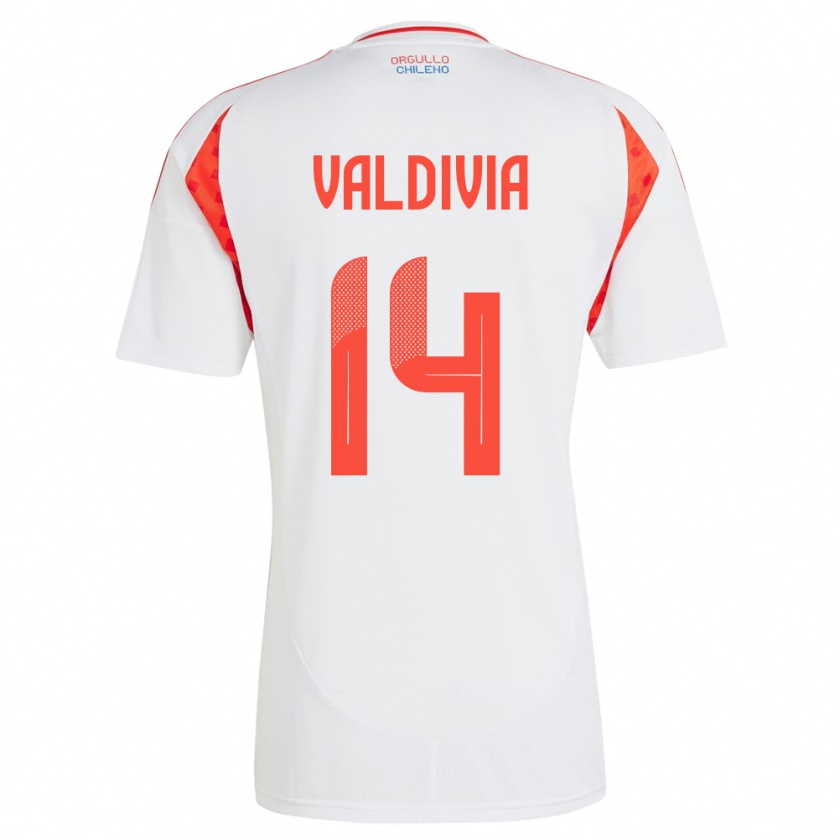 Kandiny Kinder Chile Felipe Valdivia #14 Weiß Auswärtstrikot Trikot 24-26 T-Shirt