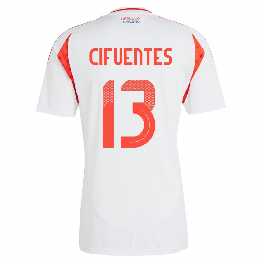 Kandiny Kinder Chile Anaís Cifuentes #13 Weiß Auswärtstrikot Trikot 24-26 T-Shirt