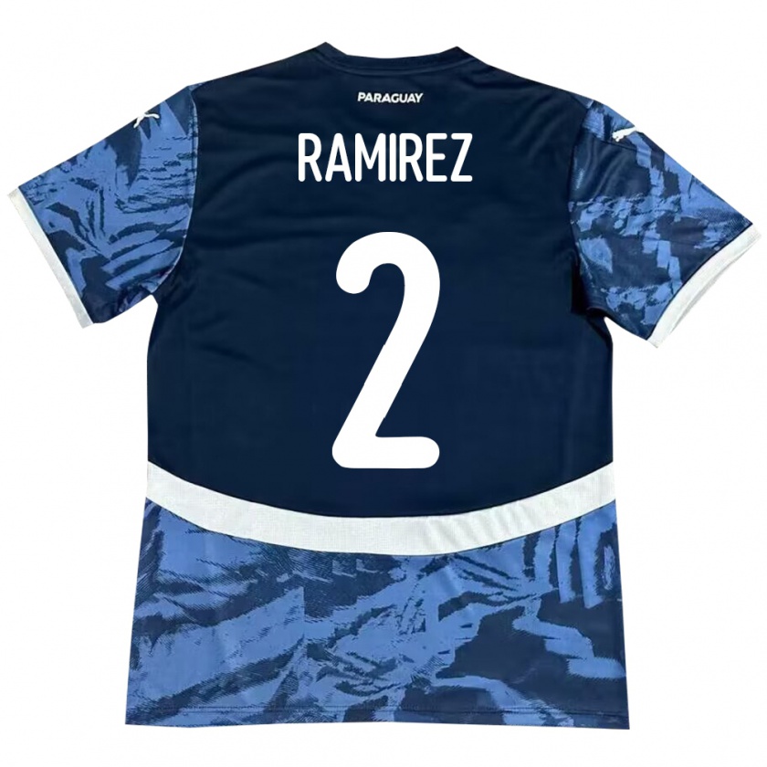 Kandiny Kinder Paraguay Iván Ramírez #2 Blau Auswärtstrikot Trikot 24-26 T-Shirt