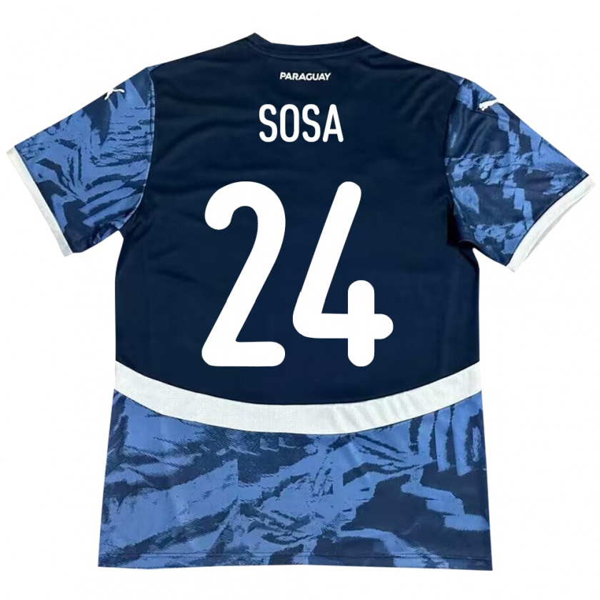 Kandiny Kinder Paraguay Ramón Sosa #24 Blau Auswärtstrikot Trikot 24-26 T-Shirt