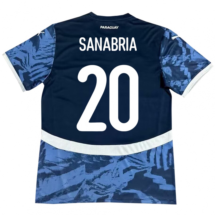 Kandiny Kinder Paraguay Tobías Sanabria #20 Blau Auswärtstrikot Trikot 24-26 T-Shirt