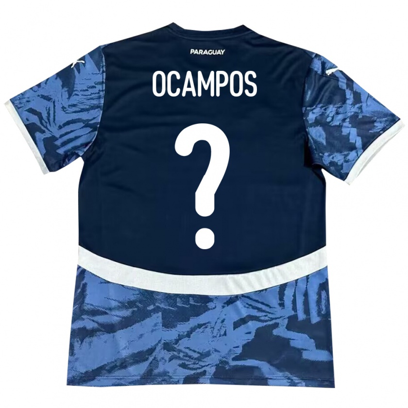 Kandiny Kinder Paraguay Santiago Ocampos #0 Blau Auswärtstrikot Trikot 24-26 T-Shirt