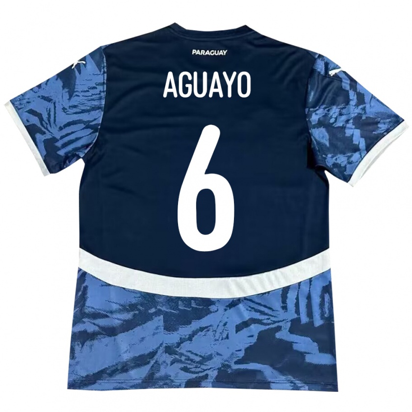 Kandiny Kinder Paraguay Ángel Aguayo #6 Blau Auswärtstrikot Trikot 24-26 T-Shirt