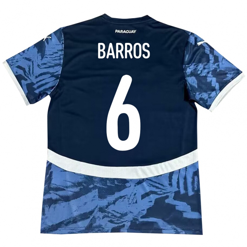 Kandiny Kinder Paraguay Natalia Barros #6 Blau Auswärtstrikot Trikot 24-26 T-Shirt