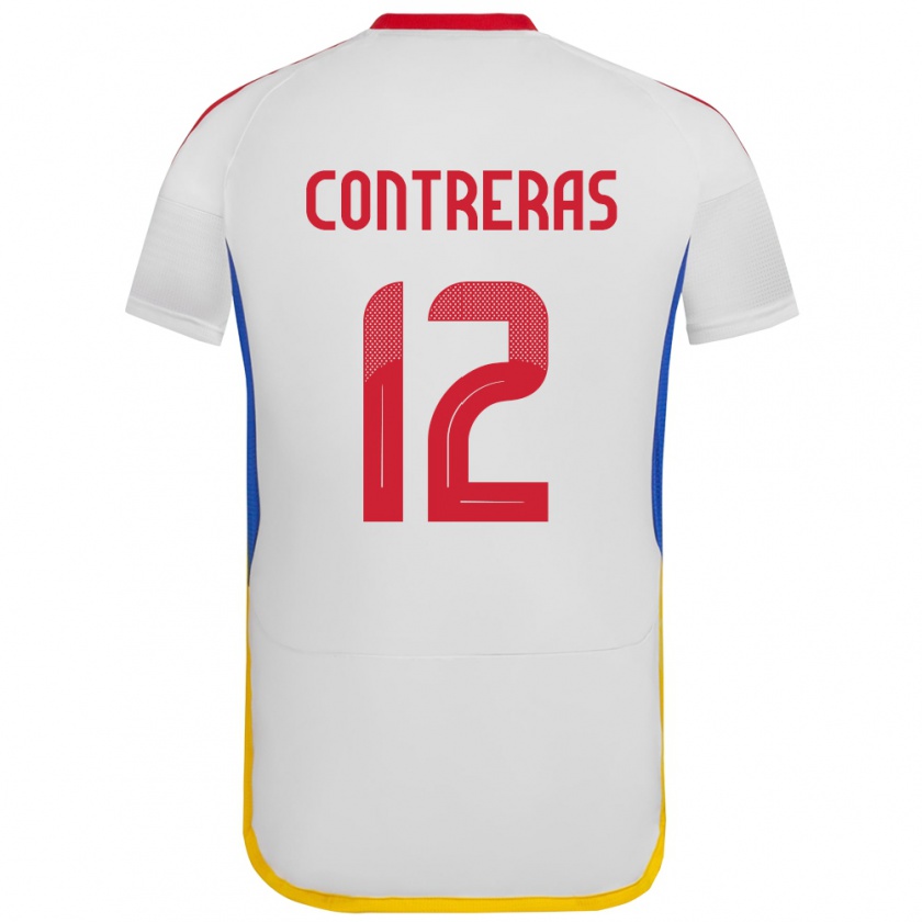 Kandiny Kinder Venezuela José Contreras #12 Weiß Auswärtstrikot Trikot 24-26 T-Shirt