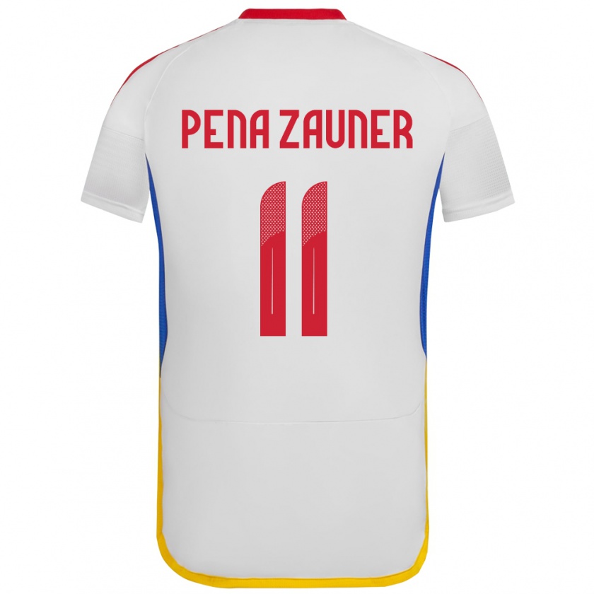 Kandiny Kinder Venezuela Enrique Peña Zauner #11 Weiß Auswärtstrikot Trikot 24-26 T-Shirt