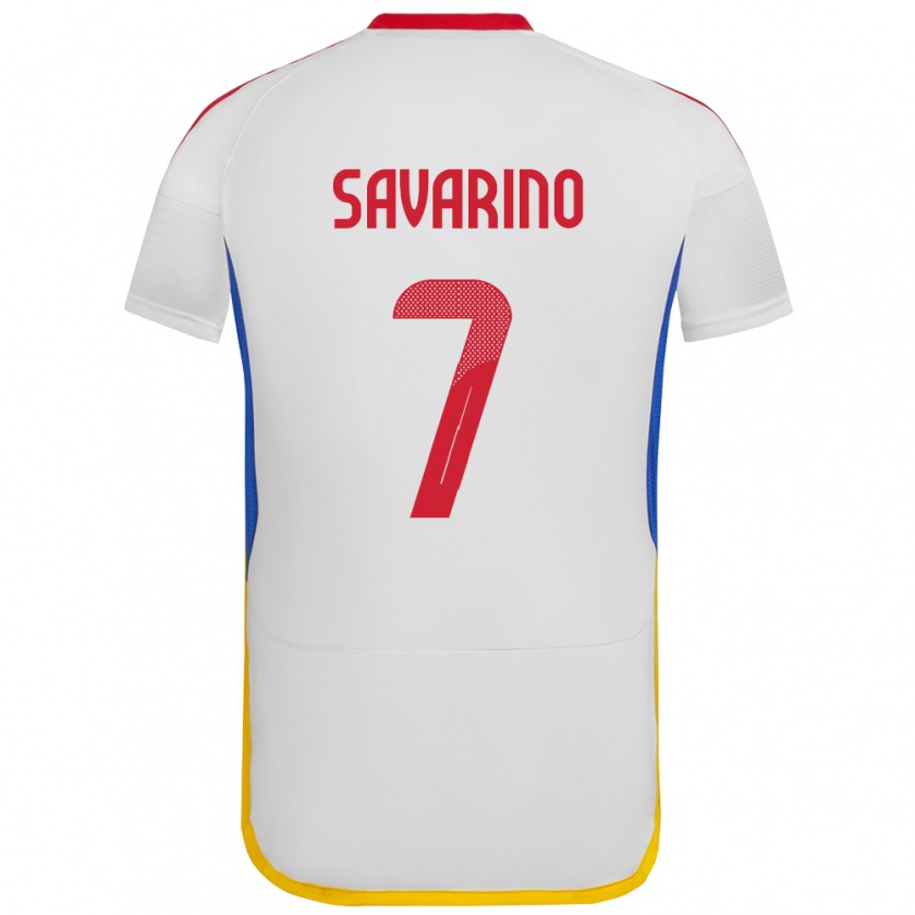 Kandiny Kinder Venezuela Jefferson Savarino #7 Weiß Auswärtstrikot Trikot 24-26 T-Shirt