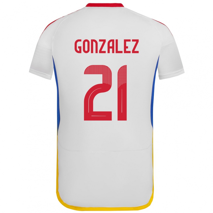 Kandiny Kinder Venezuela Alexander González #21 Weiß Auswärtstrikot Trikot 24-26 T-Shirt