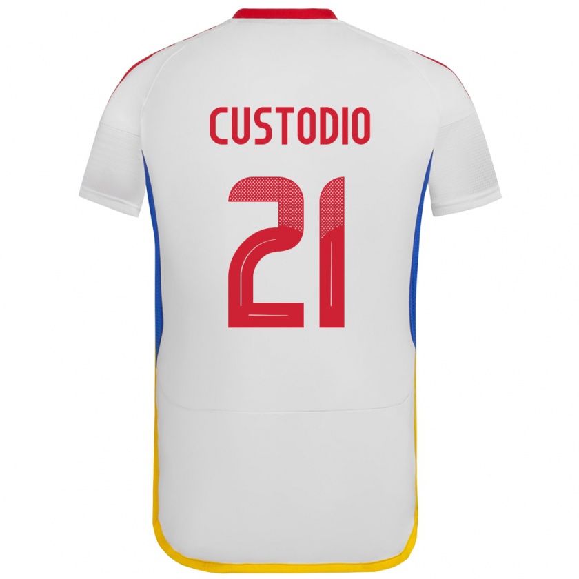 Kandiny Kinder Venezuela Alex Custodio #21 Weiß Auswärtstrikot Trikot 24-26 T-Shirt