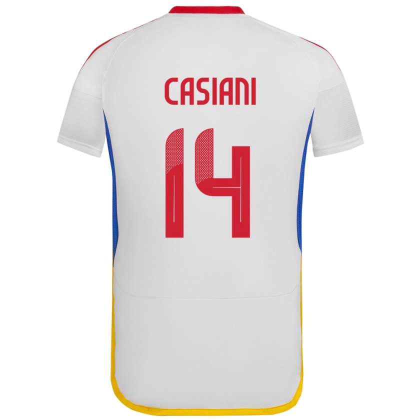 Kandiny Kinder Venezuela Luis Casiani #14 Weiß Auswärtstrikot Trikot 24-26 T-Shirt