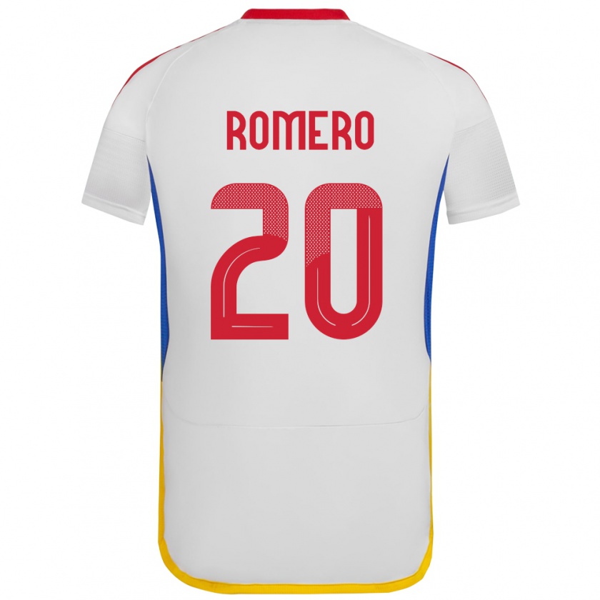 Kandiny Kinder Venezuela Andrés Romero #20 Weiß Auswärtstrikot Trikot 24-26 T-Shirt