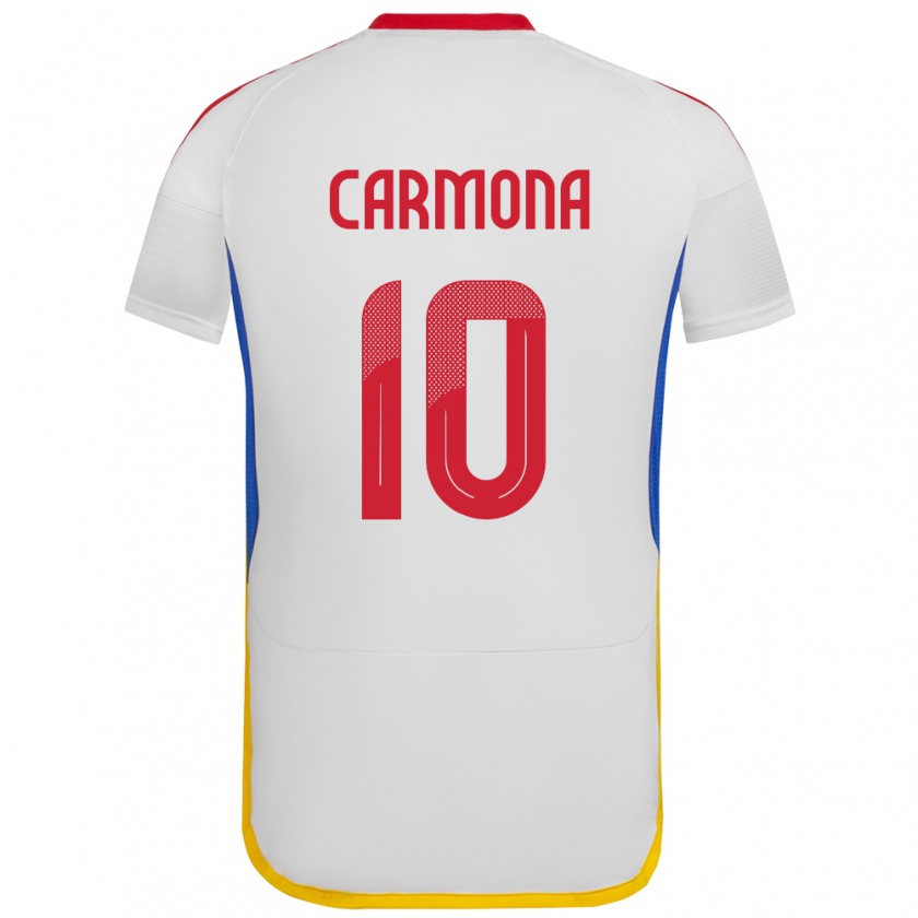 Kandiny Kinder Venezuela Wikelman Carmona #10 Weiß Auswärtstrikot Trikot 24-26 T-Shirt