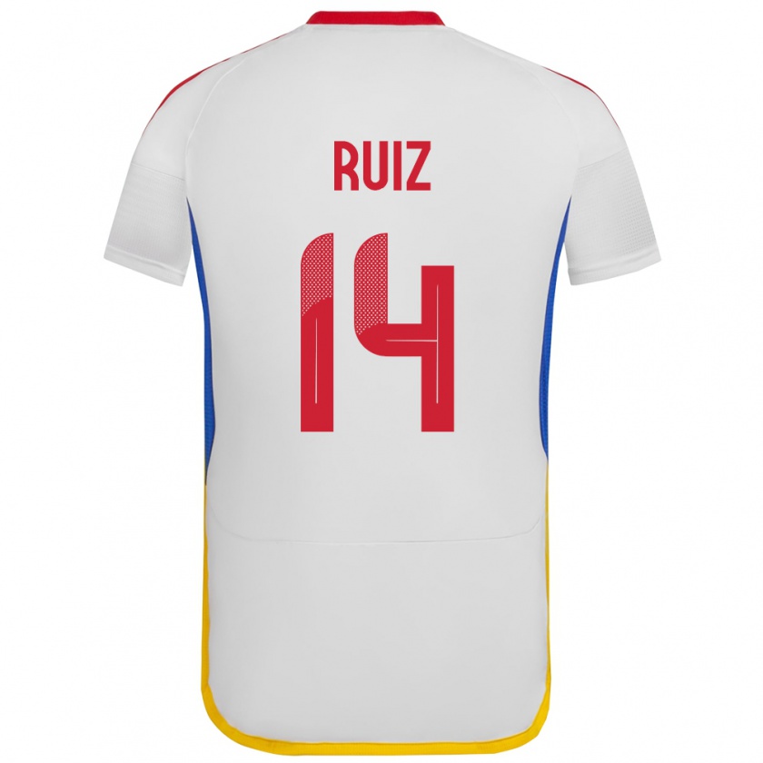 Kandiny Kinder Venezuela Maicol Ruiz #14 Weiß Auswärtstrikot Trikot 24-26 T-Shirt