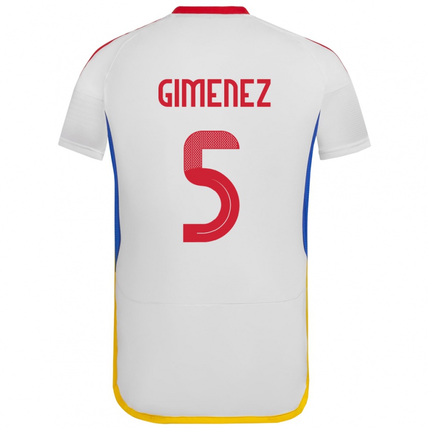 Kandiny Kinder Venezuela Yenifer Giménez #5 Weiß Auswärtstrikot Trikot 24-26 T-Shirt