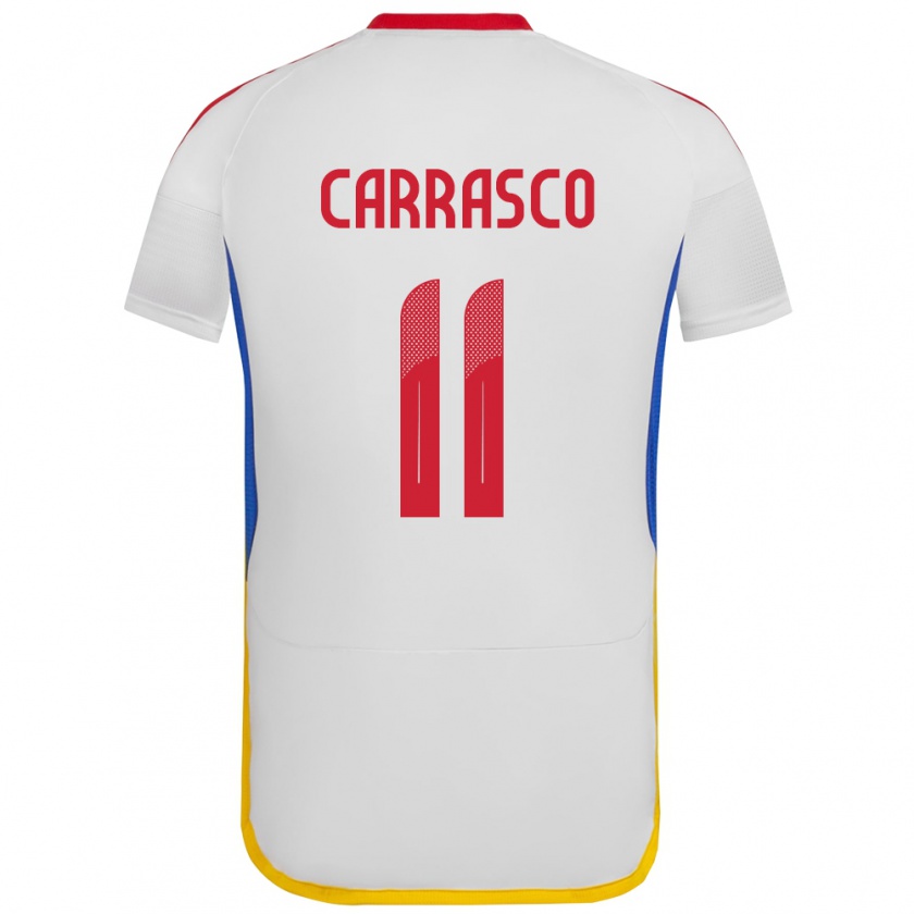 Kandiny Kinder Venezuela Raiderlin Carrasco #11 Weiß Auswärtstrikot Trikot 24-26 T-Shirt