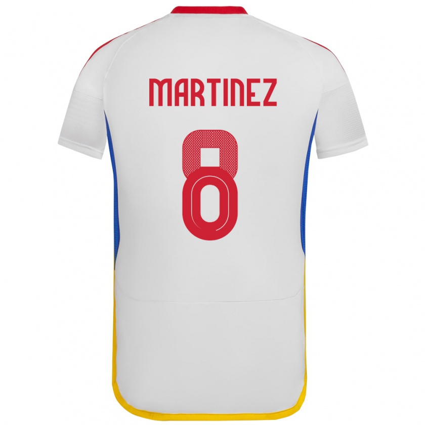 Kandiny Kinder Venezuela Bárbara Martínez #8 Weiß Auswärtstrikot Trikot 24-26 T-Shirt