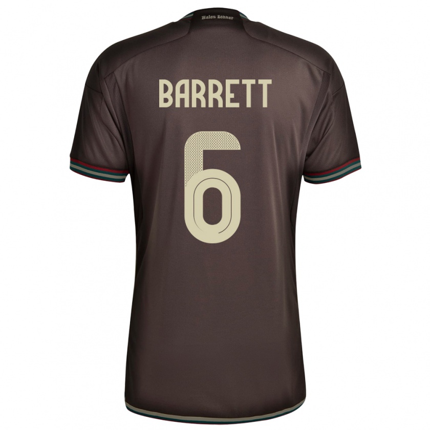 Kandiny Kinder Jamaika Ronaldo Barrett #6 Nachtbraun Auswärtstrikot Trikot 24-26 T-Shirt