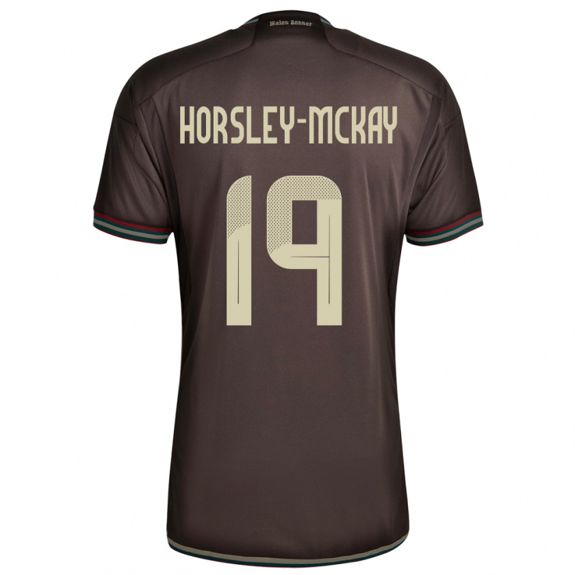 Kandiny Kinder Jamaika Kyron Horsley-Mckay #19 Nachtbraun Auswärtstrikot Trikot 24-26 T-Shirt