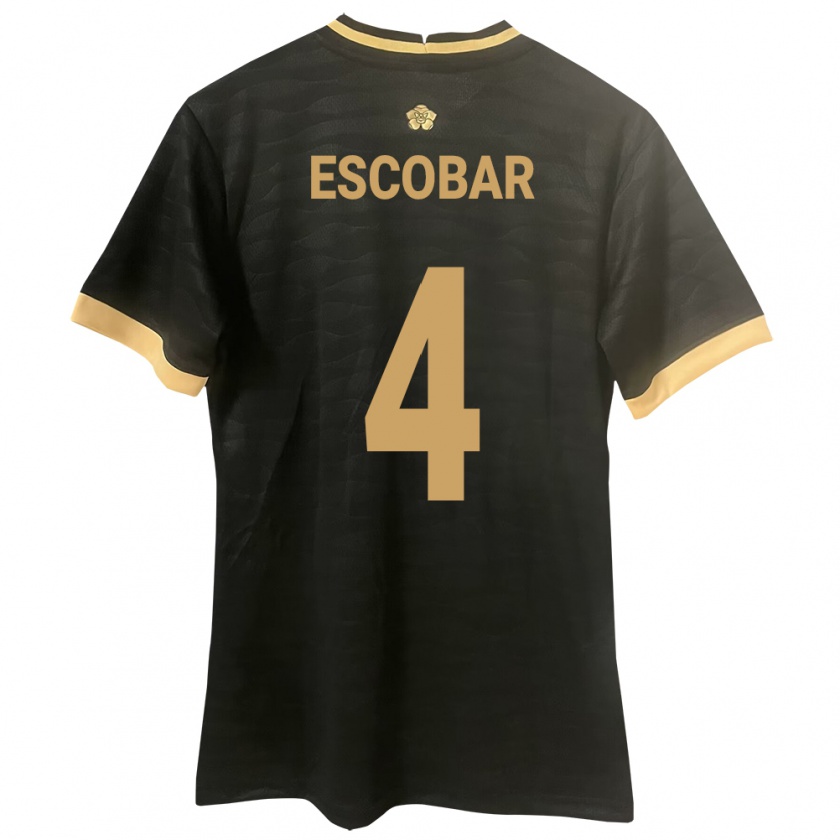 Kandiny Kinder Panama Fidel Escobar #4 Schwarz Auswärtstrikot Trikot 24-26 T-Shirt