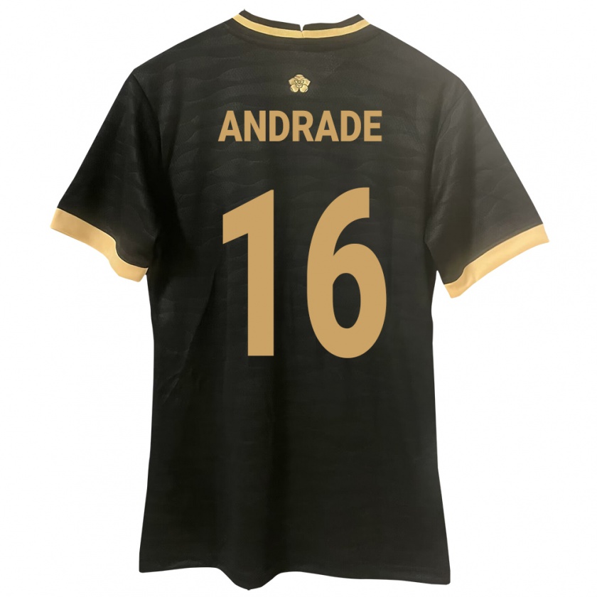 Kandiny Kinder Panama Andrés Andrade #16 Schwarz Auswärtstrikot Trikot 24-26 T-Shirt