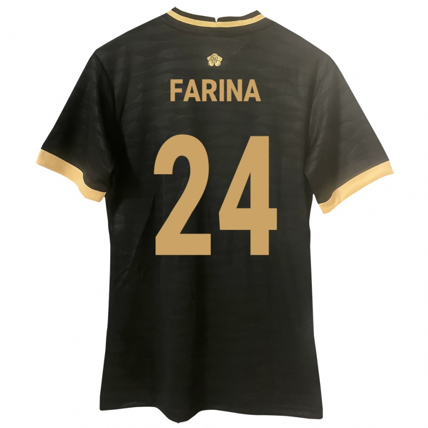 Kandiny Kinder Panama Edgardo Fariña #24 Schwarz Auswärtstrikot Trikot 24-26 T-Shirt