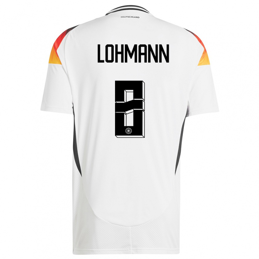 Kandiny Herren Deutschland Sydney Lohmann #8 Weiß Heimtrikot Trikot 24-26 T-Shirt