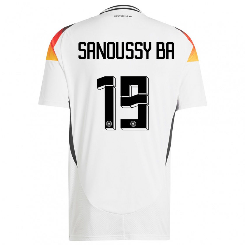 Kandiny Herren Deutschland Sanoussy Ba #19 Weiß Heimtrikot Trikot 24-26 T-Shirt