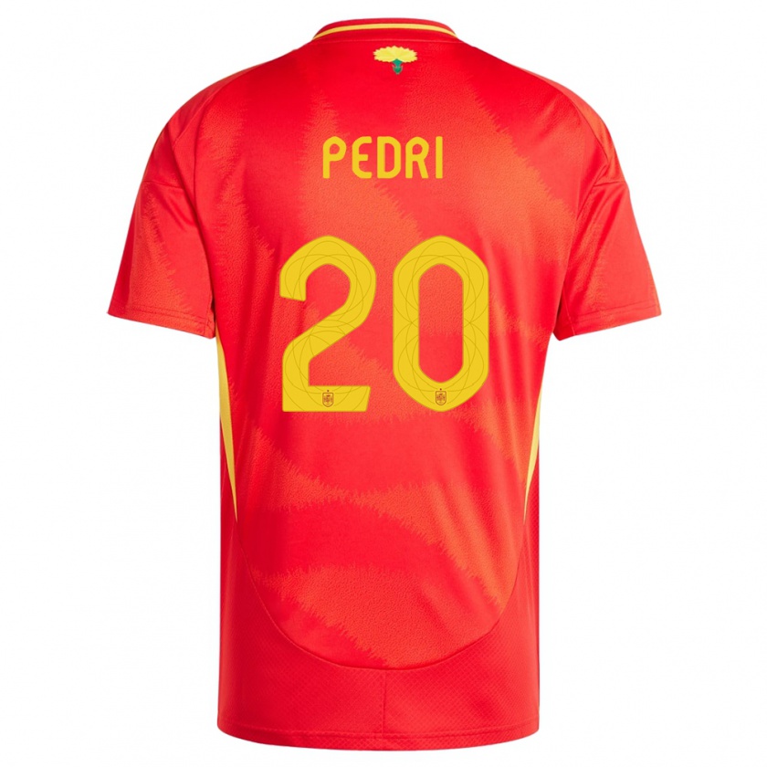 Kandiny Herren Spanien Pedri #20 Rot Heimtrikot Trikot 24-26 T-Shirt