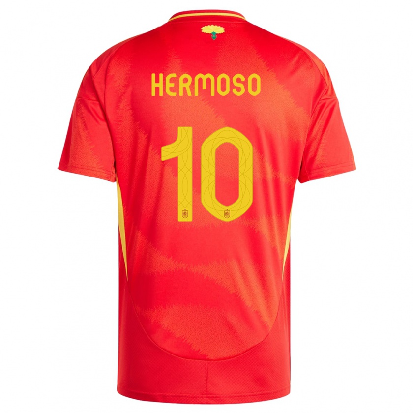 Kandiny Herren Spanien Jennifer Hermoso #10 Rot Heimtrikot Trikot 24-26 T-Shirt