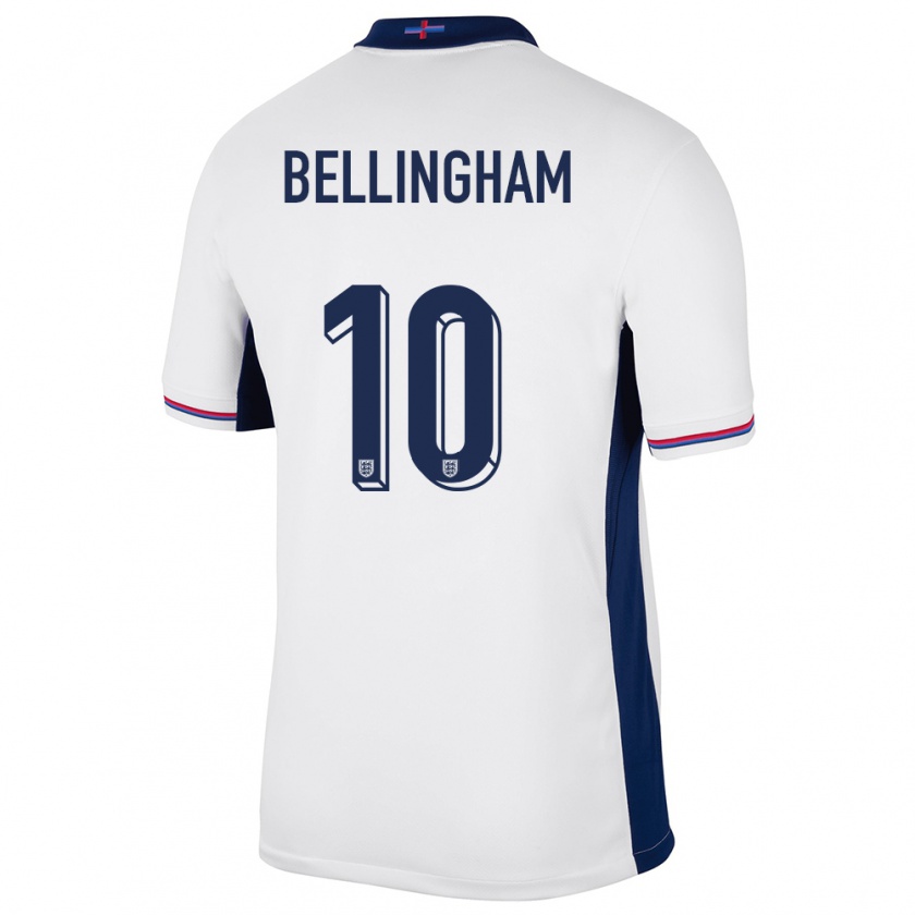 Kandiny Herren England Jude Bellingham #10 Weiß Heimtrikot Trikot 24-26 T-Shirt