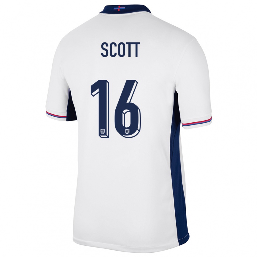 Kandiny Herren England Jill Scott #16 Weiß Heimtrikot Trikot 24-26 T-Shirt