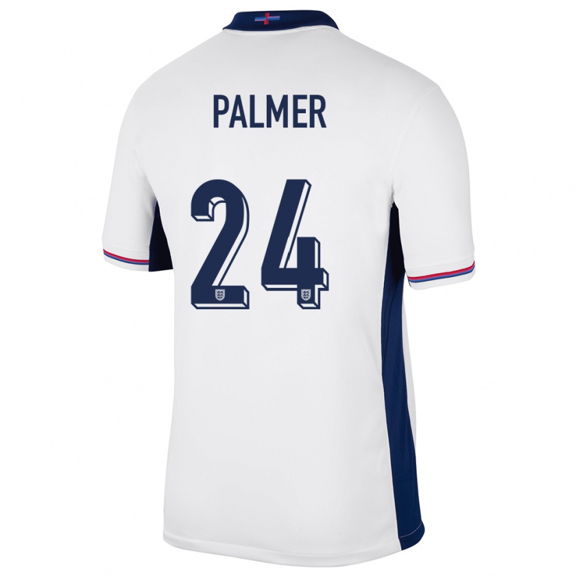 Kandiny Herren England Cole Palmer #24 Weiß Heimtrikot Trikot 24-26 T-Shirt