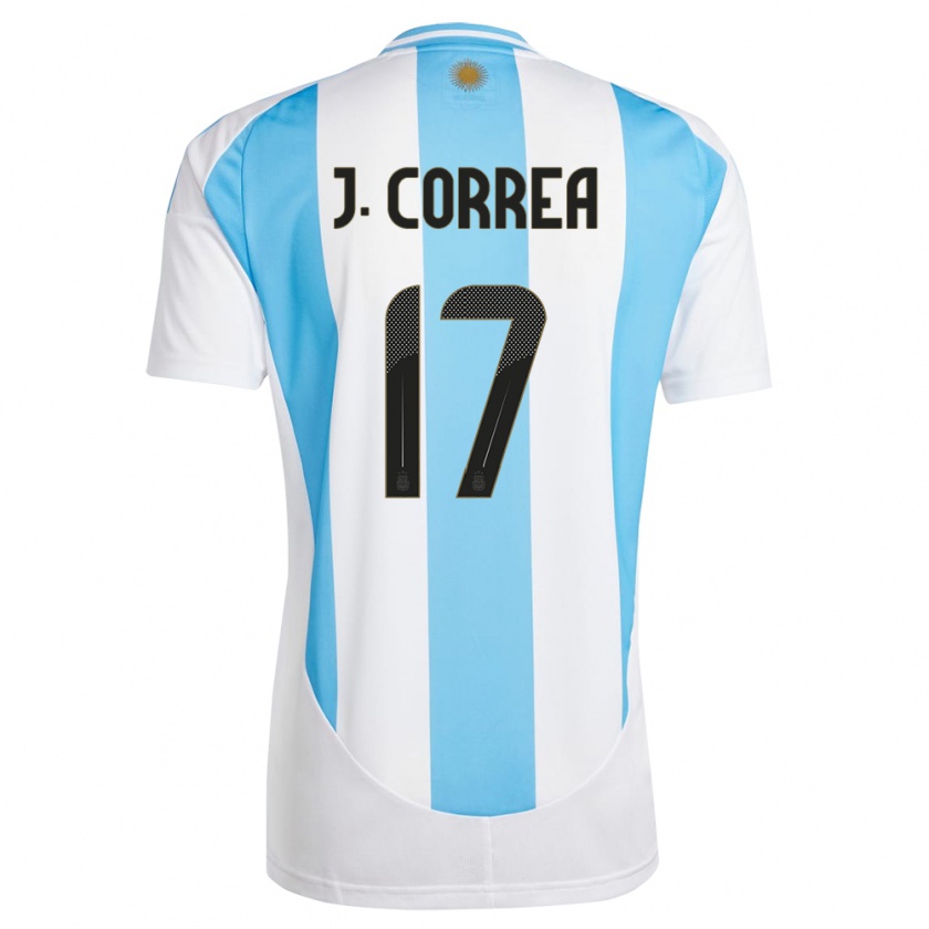 Kandiny Herren Argentinien Joaquin Correa #17 Weiß Blau Heimtrikot Trikot 24-26 T-Shirt