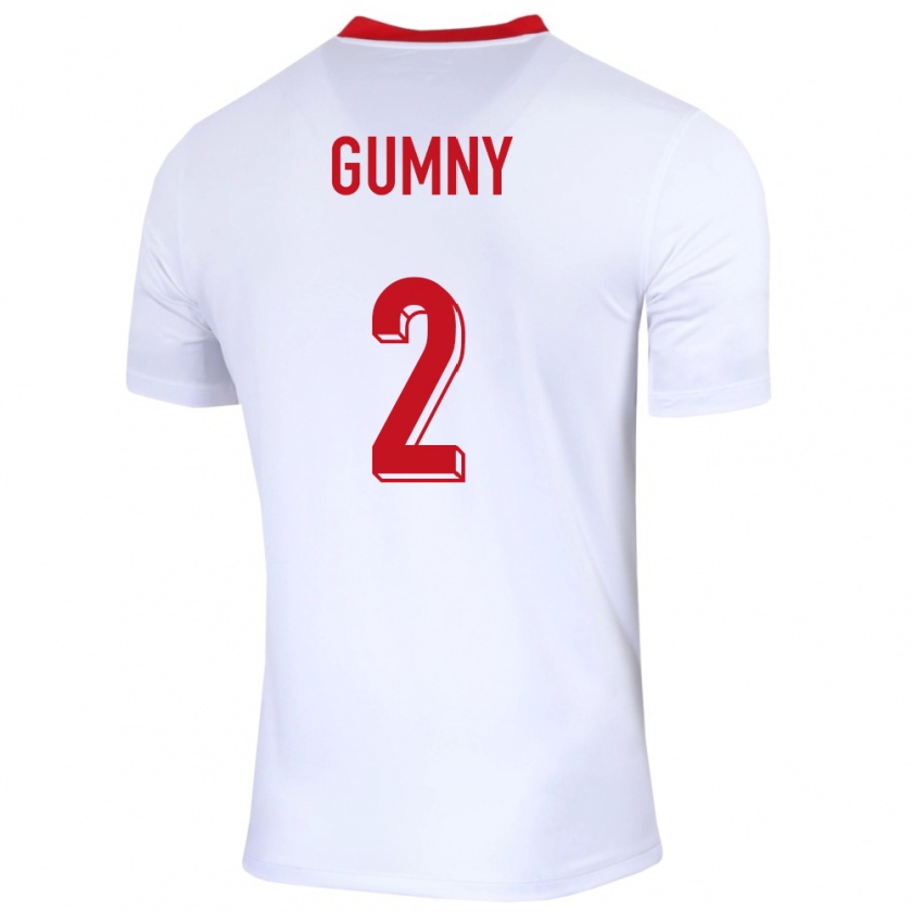 Kandiny Herren Polen Robert Gumny #2 Weiß Heimtrikot Trikot 24-26 T-Shirt