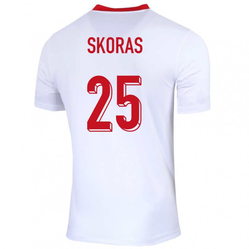 Kandiny Herren Polen Michal Skoras #25 Weiß Heimtrikot Trikot 24-26 T-Shirt