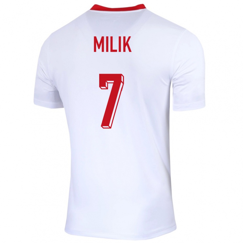 Kandiny Herren Polen Arkadiusz Milik #7 Weiß Heimtrikot Trikot 24-26 T-Shirt