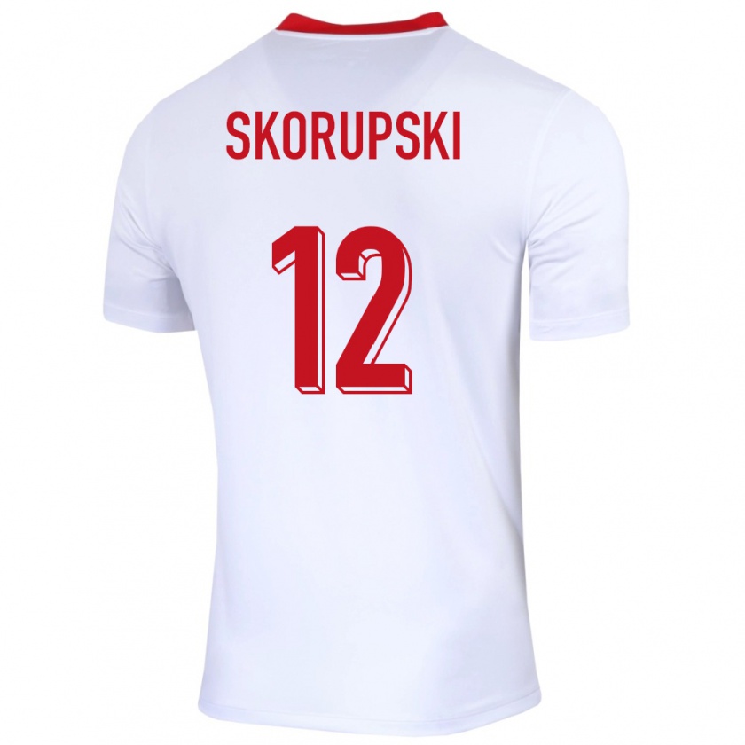 Kandiny Herren Polen Lukasz Skorupski #12 Weiß Heimtrikot Trikot 24-26 T-Shirt